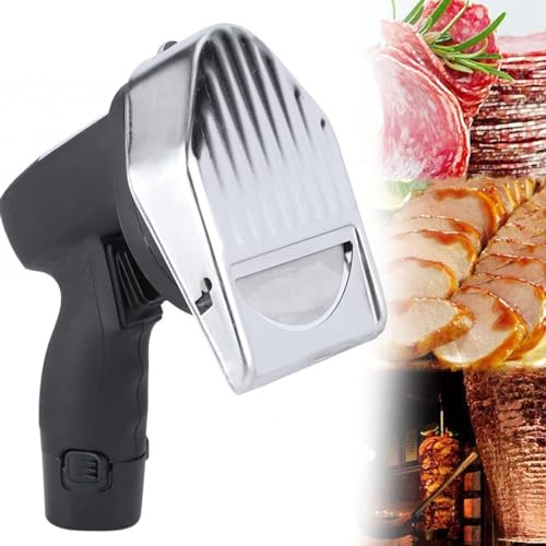 Weyot Cuchillo Eléctrico Inalámbrico Doner Kebab, Cuchillo Profesional de Kebab Turco, Cortador Comercial de Acero Inoxidable, para Cortar Kebab Turco, Cordero, Pavo