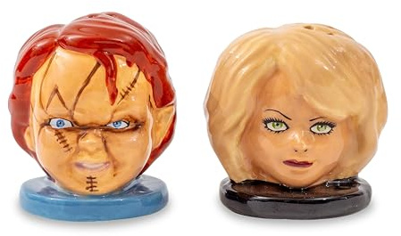 Child's Play Chucky and Tiffany - Juego de salero y pimentero de cerámica