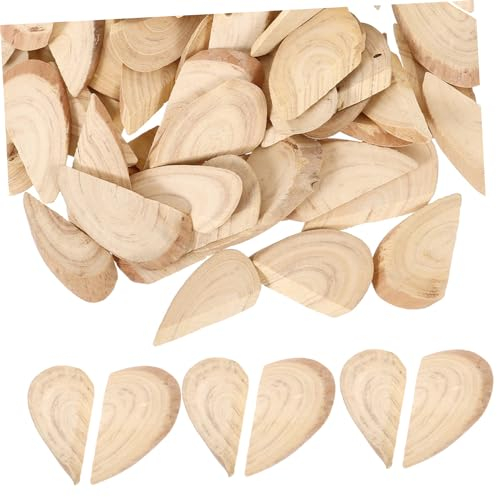 SEWACC 70stücke Holzscheiben Naturholz Bastelstücke Zum Basteln Diy Zubehör Holz Bastelstücke Bastelzubehör Aus Holz Zum Selbermachen Für Bastelarbeiten