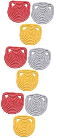 Amosfun 9 STK Dämmplatten Baumwoll-Isolierkissen Halter für Tierohrmuscheln untersetzer hitzebeständig Hitzebeständiger Untersetzer geflochtene Topflappen saugfähiges Tischset