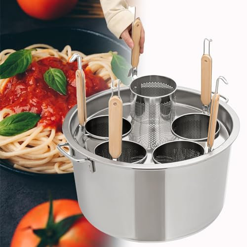 Genérico Olla de Sopa Multifuncional con colador, Herramienta para cocinar Pasta con cestas coladoras insertables, Juego de Insertos para cocinar Pasta, colador de Acero Inoxidable, hervidor de fideo