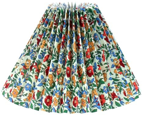 Fuxunamz Paralume Lampada da Tavolo, Floreale Plissettato, 24 x 16 cm, Adatto a Lampadine E27, Tessuto