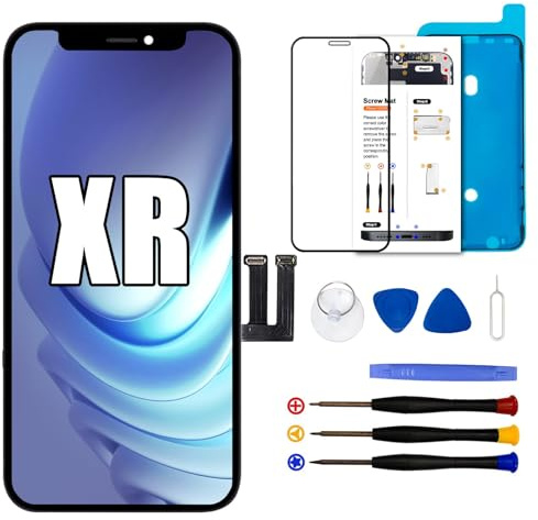 Dinow - Pantalla para iPhone XR LCD de 6,1 para iPhone XR LCD de repuesto con kit de reparación, compatible con A2105, A1984, A2107, A2108 y A2106(Face ID, 3D Touch)