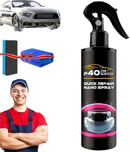P40 Nano Spray Reparador Rápido de Rayaduras para Auto, Pulimento en Aerosol para Reparación Rápida de Rayaduras, Removedor de Pintura en Aerosol para Auto, Protección Duradera (120ML,1PC)