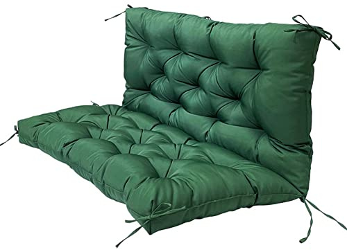 Cojín impermeable para sofá con respaldo para silla mecedora de 2 o 3 plazas, verde, para exteriores, interior, terraza, hamaca, muebles, sillones, colchonetas