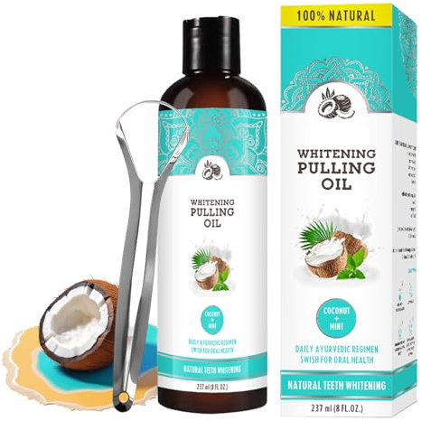 100ml Olio di cocco collutorio all'olio, Con raschietto per lingua, Alito fresco