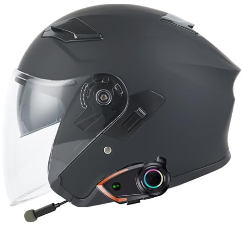 Letetexi Jet Casque de Moto I Casque de Scooter avec Double visière I Casque de Jet Hommes Femmes I Casque de cyclomoteur Respirant I Casque de Moto Antichoc I certifié ECE