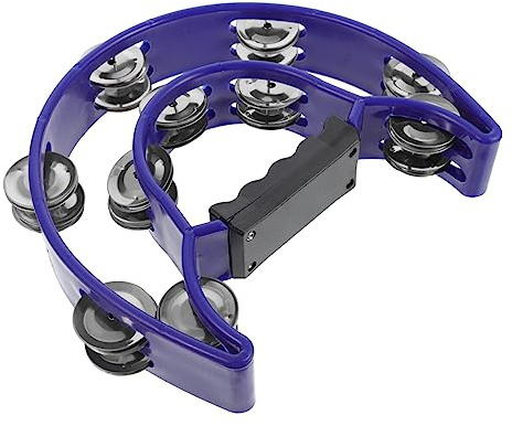 BESPORTBLE Handheld Percussion Instrument Hand Bell mit Doppelreihigen Glöckchen Leichter Kunststoffrahmen Komfortabler Griff Rasselspielzeug für Geeignet für Indoor und Outdoor Partys
