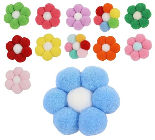 DIFLAX 12 Stück Filzblumen Deko, Filzblüten, Kleine Filzblumen, Blumen Basteln, Deko Filzblumen für DIY Handwerk, Kleidung Dekorationen