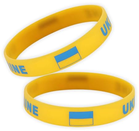 2 Stück Ukraine Armband, Ukrainisches Silikon Armband, Dekor für Sport Parade Party Bracelet Ukraine