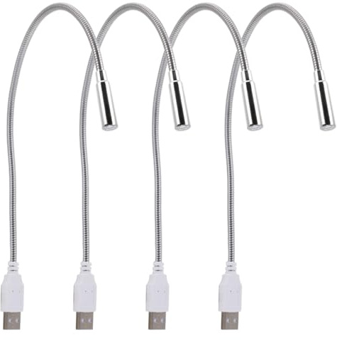 TOVINANNA 4pcs USB Tastatur Licht - Schwanenhals Flexible LED Nachtlampe - Augenschonend Tragbar Leselicht für Laptop und Schreibtisch
