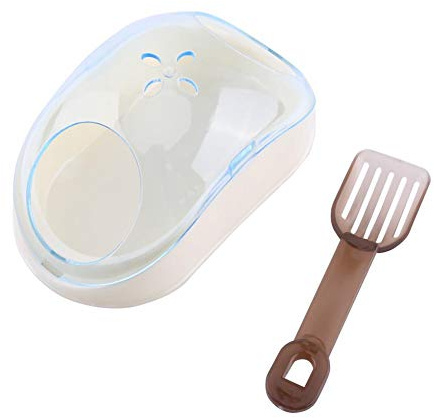 BOROCO Hamster Badezimmer Haustier Badewanne Kleines Sandbad mit Sandschaufel Transparent Deckel Kunststoff Toilette für Meerschweinchen Lemminge Rennmäuse Mäuse