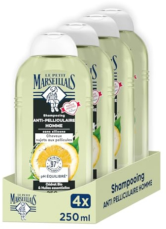 Le Petit Marseillais Shampooing Anti-Pelliculaire Infusion Huiles Essentielles Et Cédrat Bio (Lot de 3)
