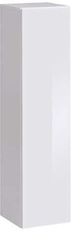 MB Muebles Bonitos, Armario Colgante Berit para Salón o Comedor Moderno, Mueble Modular, Puerta de PVC Alto Brillo, Estructura Melamina Mate, Color Blanco, 30x120 cm