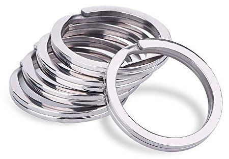 Tenlacum 5PCS Stainless Steel Round Flat Key Rings Split Rings Keyrings Keychain for Home Car Keys Organization (2.0 * 32mm)