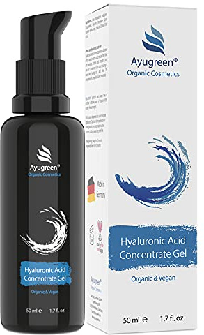 Serum Facial Acido Hialuronico Puro BIO 50ml, Vegano - Suero Hidratante Facial con Áloe Vera Antimanchas y Antiarrugas para Cara, Cuello, Escote - Cosmética Natural Hecha en Alemania