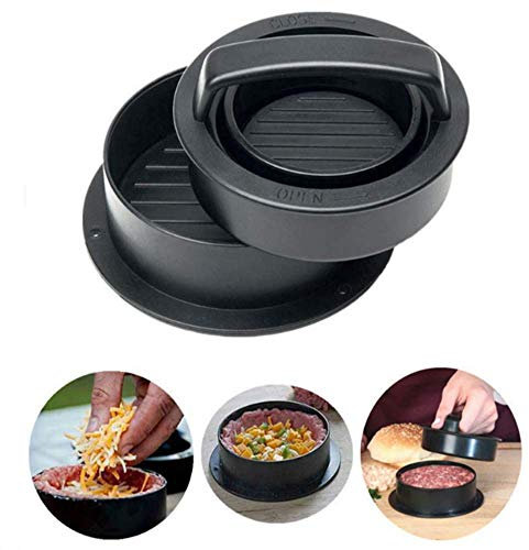 AIMEITE Burgerpresse 3 in 1 Set,Burgerpresse Plaste Hamburgerpresse 3 in 1 Burgerpresse Patty Maker Hamburgerpresse Antihaft Burgerpresse Gefüllte Burgerpresse BBQ Burger Maker