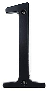 HASWARE Numero civico Segnale 4 pollici (10 cm) Numeri di porta moderni Segnaletica Targa Indirizzo di casa Numeri in lega di zinco (1, Nero)