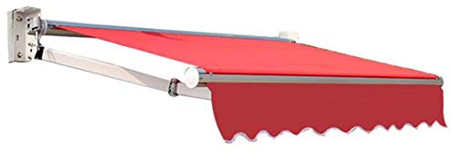 YAOBAO Gelenkarmmarkise Markise Mit Kurbel, Aluminium Markise Einziehbare, Sonnenschutz Anti-UV Und Wasserfest Für Balkon Und Veranda, 3 X 1.5 M,Rot,4m