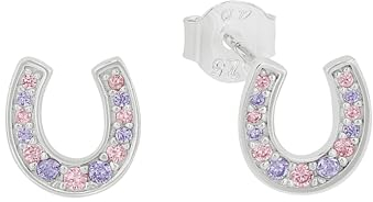 s.Oliver 925 Sterling Silber Mädchen Kinder Schmuck, mit Zirkonia synth., Silber, Hufeisen, Kommt in Schmuck Geschenk Box, 2032588