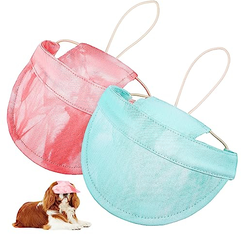 COLLBATH 2stücke Baseballmütze Für Hunde Mit Verstellbarem Nackenband Sonnenschutz Hut Für Haustiere Batik-Design Mit Ohrlöchern Für Bequemes Tragen Im Freien