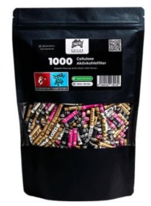 KAiLAR 1000 MIX Cellulose Aktivkohlefilter Slim (6 mm) mit veganer Aktivkohle aus Kokosnussschalen | Für ein schadstoffärmeres und sanftes Raucherlebnis