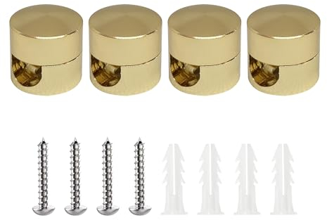 smartect Decentratore da Parete e Soffitto in Alluminio per Cavi [4 Pezzi, Oro] Gancio da soffitto con viti e tasselli, Supporto in superficie per il tuo progetto fai-da-te