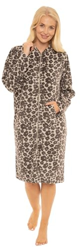 Suzy & Me damer huva mikrofleece full dragkedja solstol morgonrock, Blommig, 38-40