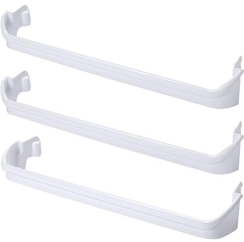 Sikawai 240534901 x 2 & 240534701 x 1 Refrigerator Door Shelf Rack Bar Compatible with Frigi-daire Ken-more Door Retainer Rack Bar Fits Side Bin Shelves Rack Replaces AP3214631 Total 3 PCS