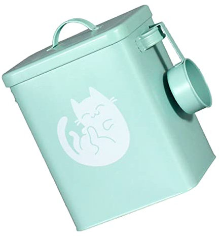 minkissy 1set Multi-function Pet Food Storage Bin Airtight Snack Container Capacity Convenient Cat Food Bucket for Home Use Dust Design