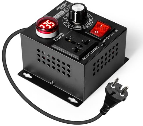 Jadeshay SCR Régulateur De Tension Réglable, Variateur de Vitesse pour Moteur 220V 5000W Variateur de Lumiere Température Moteur Contrôleur de Vitesse du Ventilateur Gradateur