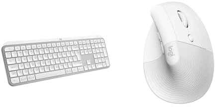 Logitech MX Keys S Wireless Keyboard, Low Profile, Fluid Quiet Typing, Programmable Keys & Lift Vertical Ergonomic Mouse, Wireless, Bluetooth or Logi Bolt USB receiver, Quiet clicks