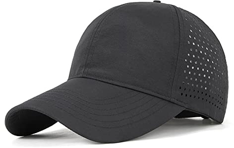 YAMEE Basebollkeps för sommaren för män, kvinnor, justerbart nät, baseballkeps, snabbtorkande sportkeps, andningsbar solhatt för golf, tennis, sport, fritid utomhus, 1/svart, XL