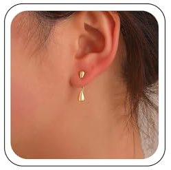 TseenYi Tropfen Ohrringe Gold Wassertropfen Jacke Ohrringe Vintage Tropfen Ohrringe Doppel Birne Ohr Jacke Ohrringe Statement Ohrringe Schmuck Für Frauen Und Mädchen