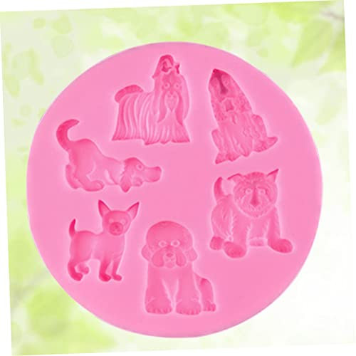Amosfun 2St Kuchenform schokoladentaler chocolatiere tortendeko firmung tortendekoration hundemotiv Muffinformen Schokoladenformen Cakesicles Schimmel silikonform selber machen Rosa