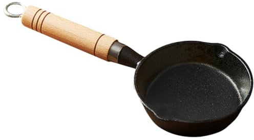 Parliky Cacerola De Hierro Olla Pequeña Sartén Freidora Wok para Verter Aceite con Mango