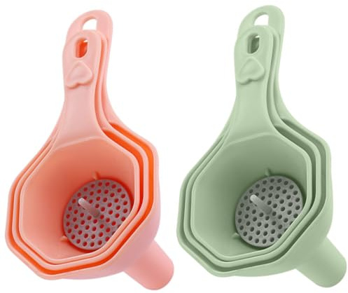 TOPBATHY 2sets Imbuto Bocca Larga Per Alimenti Imbuto Da Cucina Riutilizzabile Per Barattoli Larghi e Normali Portatile