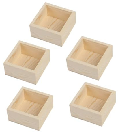 HAPINARY Aufbewahrungsboxen Aus Holz 5 Stück Unvollständig Für Kleine Haushaltsgegenstände Bastelaufbewahrungsboxen Holzboxen Zum Dekorieren