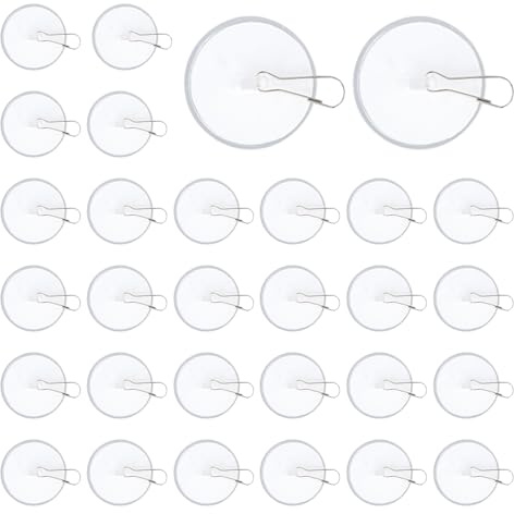 Gudalea 30 Stück Selbstklebende Deckenhaken mit Edelstahl Fahnenmast Clips, Transparent Decke Klebehaken, Ohne Bohren Deckenhaken, für Schlafzimmer Küche Wand Aufhängen Dekorative Haken (3CM)