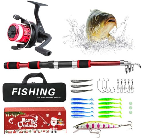 Fischerei Adventskalender 2024, Fischerei -Tackle Advent Kalender, Fischereiköder -Adventskalender 2024, Weihnachts -Countdown -Kalender für Weihnachten Geschenke Fisher Erwachsene Männer Teen Jungen