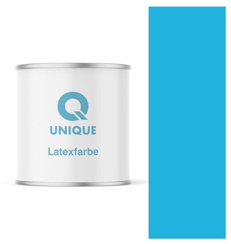 Q UNIQUE Latexfarbe 2L (ca.14m2) Blau Innenfarbe Wandfarbe Deckenfarbe Klasse 3 Mattfarbe Scheuerfest Hohe Deckkraft