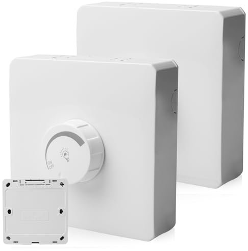 WIYETY Interruttore dimmer a LED bianco: regolatore di luminosità, interruttore della luce normale, interruttore della luce da parete, regolatore di fase rotante, interruttore da parete per lampade