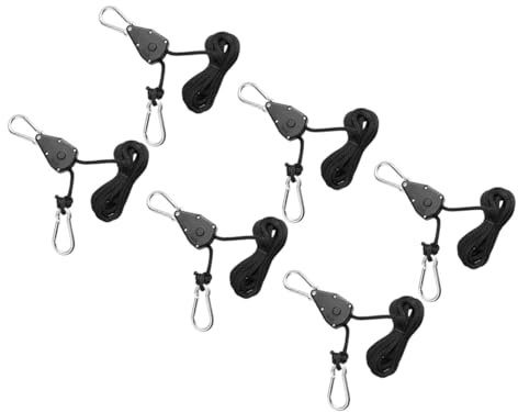 YARNOW 6pièces Crochets Réglables Pour Suspension Lampe Culture Cordes Solides Métal Et Abs Pour Hauteur Lampe De Croissance Plantes Et Tente Jardin Intérieur