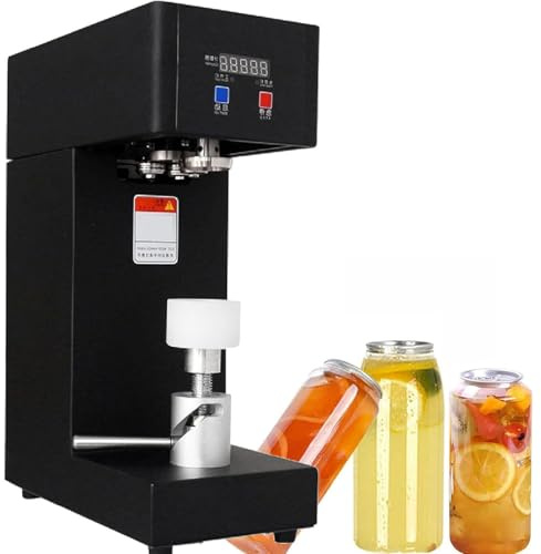 Manual Capping Machine, 180W Beer Bottle Capper Tool with Intelligent Panel & Counting, 55mm Caliber Tin Can Sealer Height Adjustable Bottle Capping for Homebrew Beer and Soft Drinks,Black