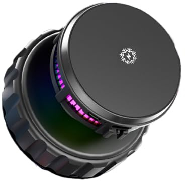 Wireless Car Charger - Magnetic Phone Stand | Wireless Phone Charger for Car | Magnetic Cellphone Holder | 15w Radiating Smart Charger with Mood Light for Road Trip Vehicle Truck Console Daily Commuti