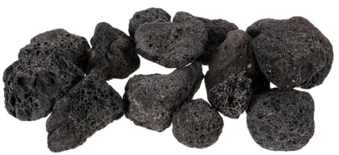JUMPLAWN Schwarze Lava Steine für Aquarien und Garten Poröse Vulkangesteine zur Packung für Kreative Dekoration und Natürliche Filtration