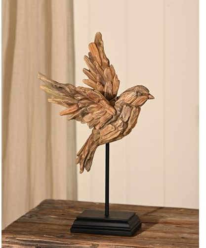 Widdop and Co Naturecraft NC1271 Figur aus Kunstharz, Treibholz-Kollektion, Vogel im Flug auf Ständer