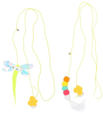 NOLITOY Jouets Suspendus pour Chats D'intérieur Jouets pour Chats Corde Élastique Matériau Solide Set 2 Pièces Fournitures pour Animaux De Compagnie Exercice Et Divertissement