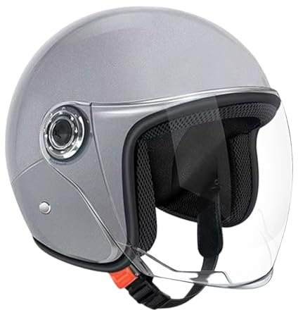 Qoukonao Casco Motociclista - Mezzo Casco per Motocicletta,Equipaggiamento Protettivo Traspirante con Visiera per Uomini e Donne,Avventura Pendolari Uomini Donne