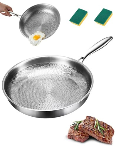 Genérico Mireve Sarten Titanio, Mireve Sarten De Titanio, Sartén Antiadherente De Titanio Martillado, Sartén De Sin Recubrimiento, Utensilios De Cocina Listos Para Inducción (26cm)